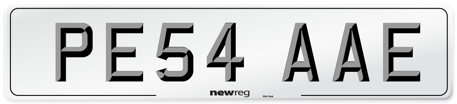 PE54 AAE Number Plate from New Reg